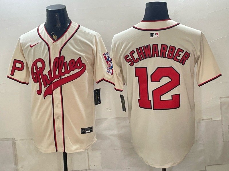 Men 2026 Philadelphia Phillies #12 Schwarber cream Game Nike MLB Jerseys 0823004->philadelphia phillies->MLB Jersey